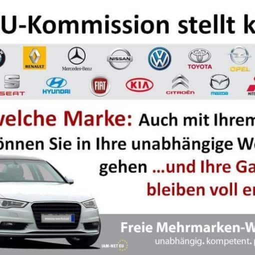 Die EU Kommission stellt klar: Auch mit Ihrem Neuwagen können Sie in Ihre unabhängige Werkstatt gehen - ohne Garantieverlust