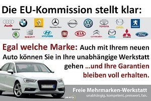 Freie Werkstattwahl auch für Neuwagen