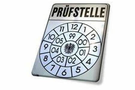 Begutachtungsplakette weiß